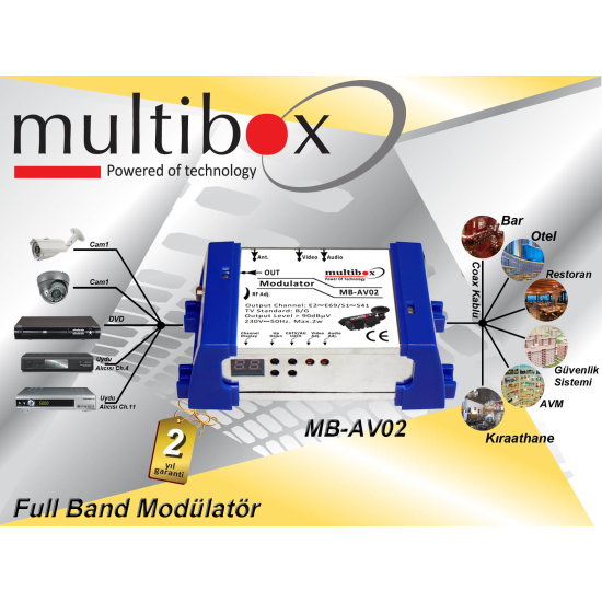 Multibox AV-02 Analog Tos Girişli Modülatör